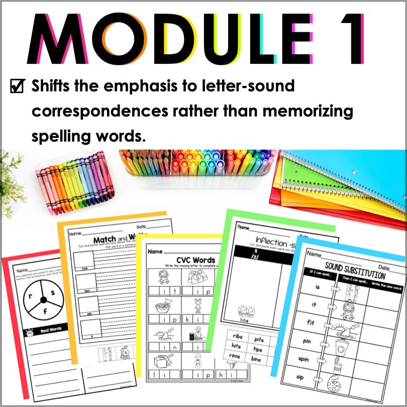 HMH Into Reading 1st Grade Spelling and Phonics Module 1 Supplement - Teacher Jeanell