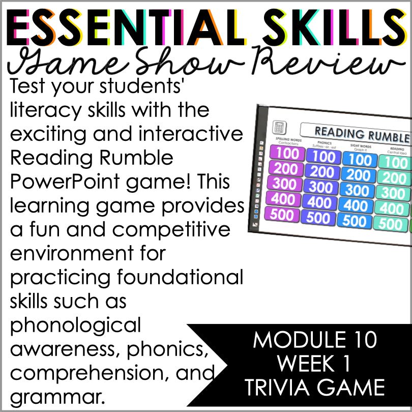 HMH Into Reading Module 10 Week 1 First Grade Trivia Game Supplement - Teacher Jeanell