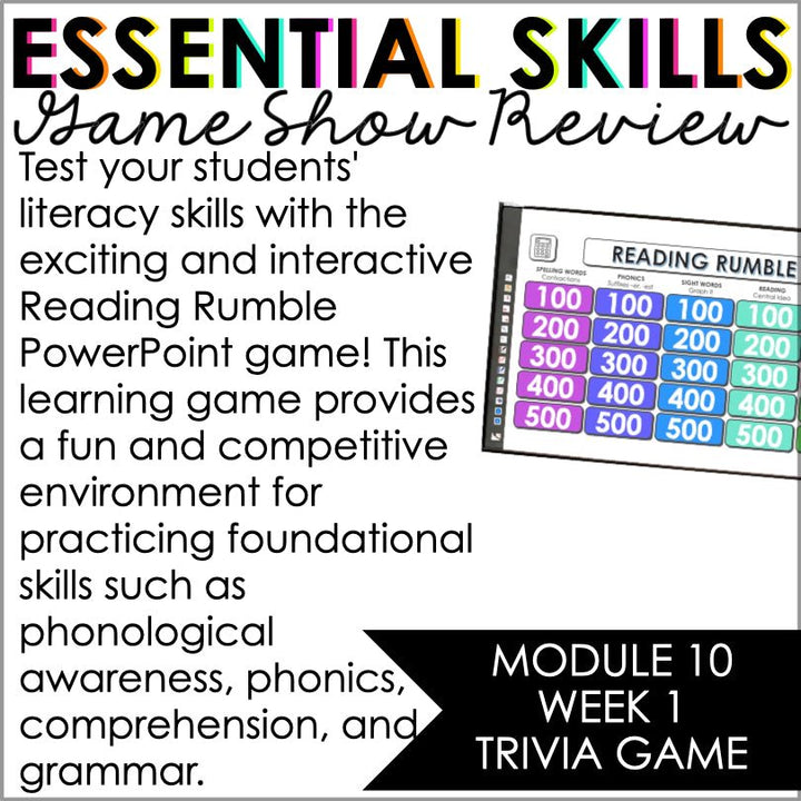 HMH Into Reading Module 10 Week 1 First Grade Trivia Game Supplement - Teacher Jeanell
