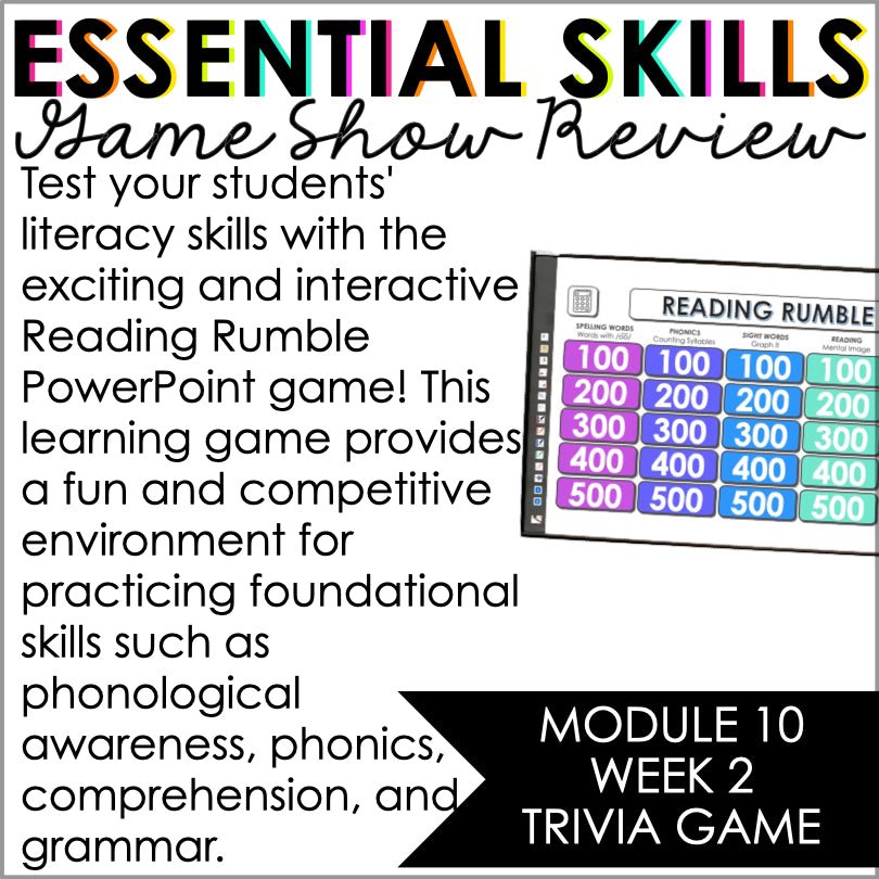 HMH Into Reading Module 10 Week 2 First Grade Trivia Game Supplement - Teacher Jeanell