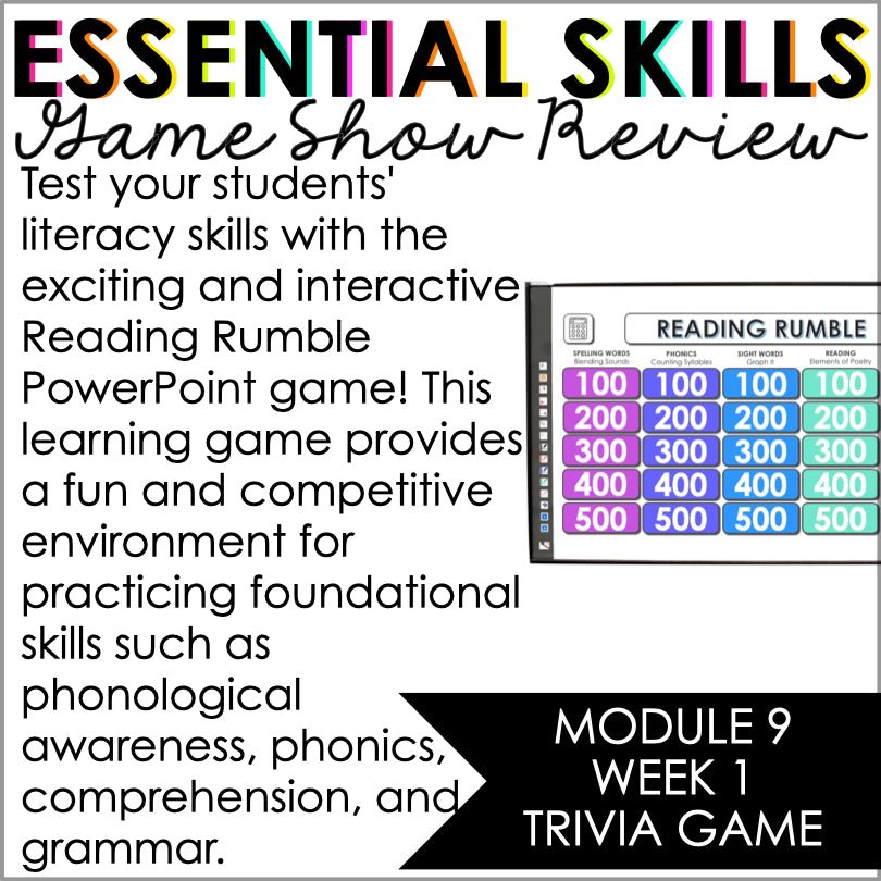 HMH Into Reading Module 9 Week 1 First Grade Trivia Game Supplement - Teacher Jeanell