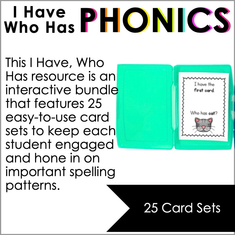 I Have, Who Has Phonics Game Bundle 1 (25 Sets) - Teacher Jeanell