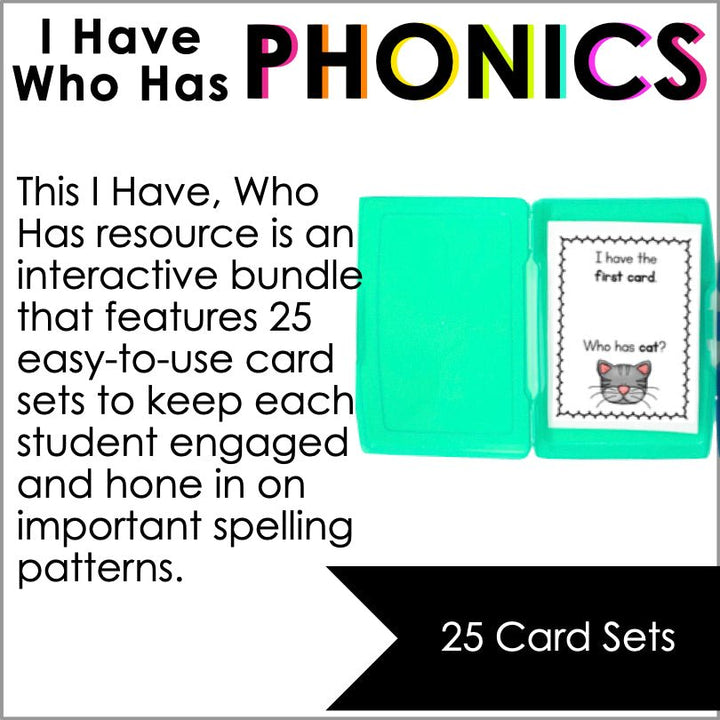 I Have, Who Has Phonics Game Bundle 1 (25 Sets) - Teacher Jeanell