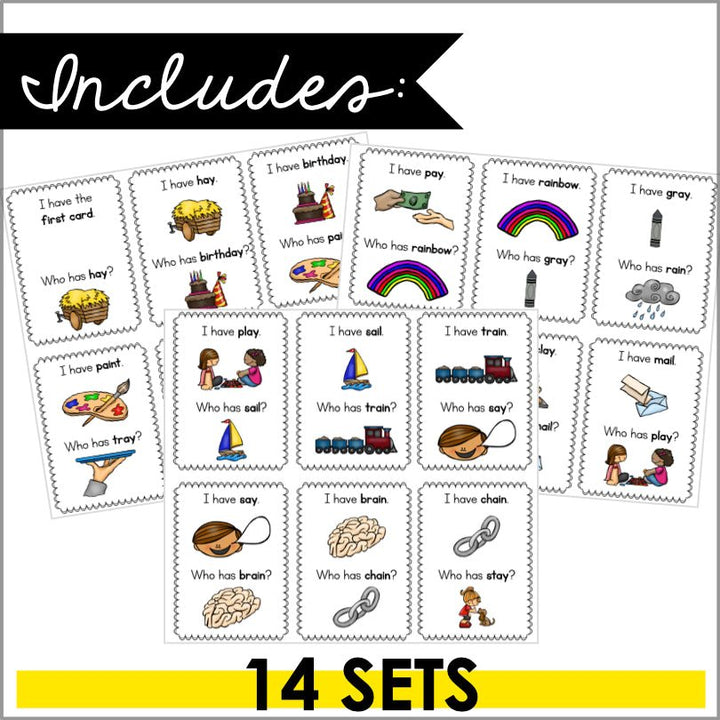 I Have, Who Has Phonics Game Bundle 2 (14 Sets) - Teacher Jeanell