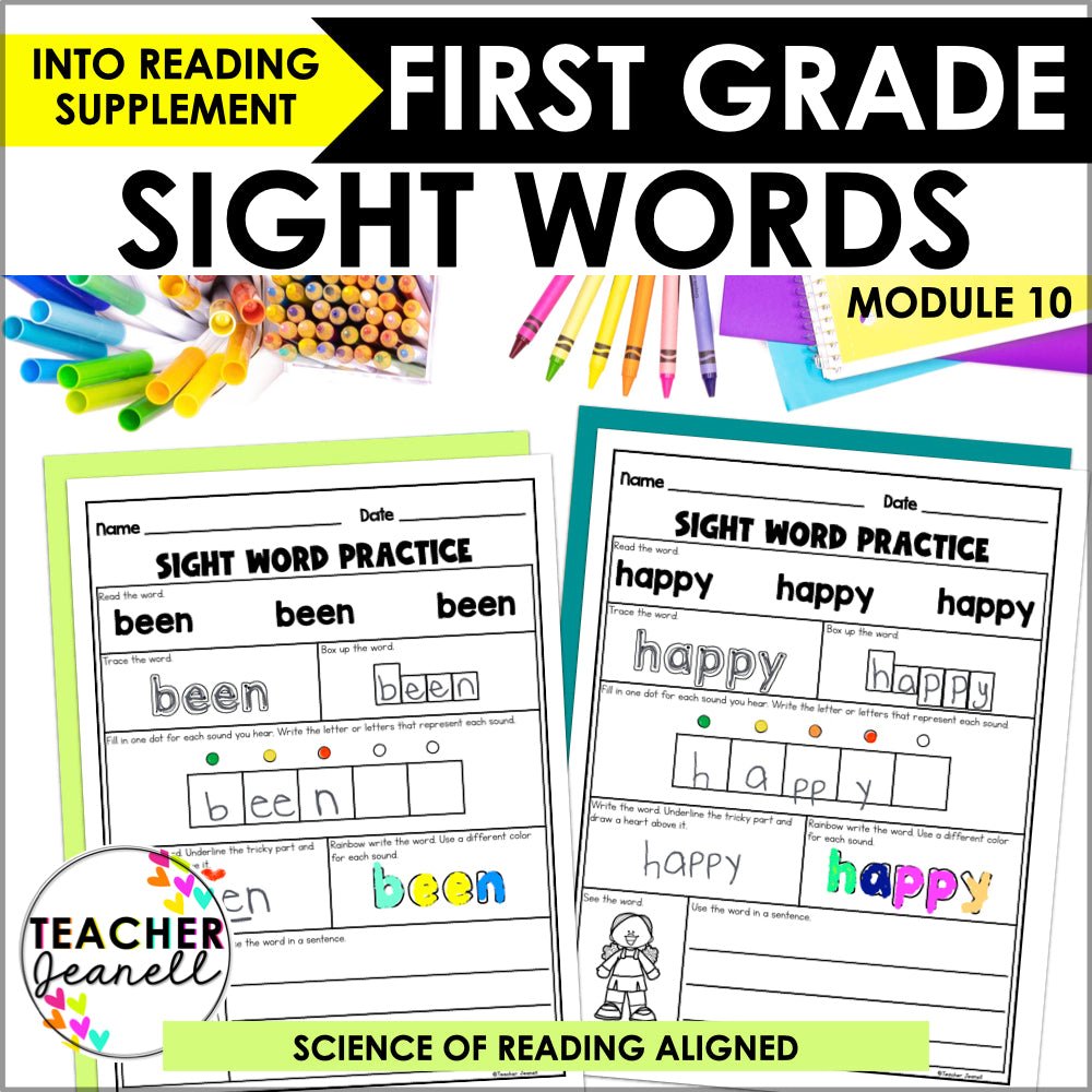 Into Reading 1st Grade Sight Word Practice Module 10 Supplement - Heart Words - Teacher Jeanell