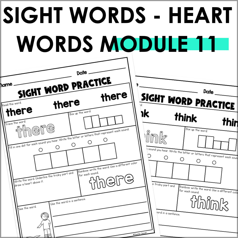 Into Reading 1st Grade Sight Word Practice Module 11 Supplement -Heart Words - Teacher Jeanell