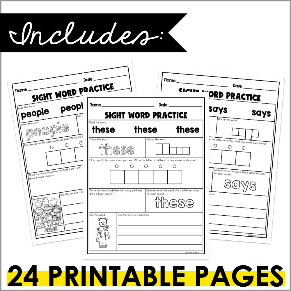 Into Reading 1st Grade Sight Word Practice Module 12 Supplement - Heart Words - Teacher Jeanell