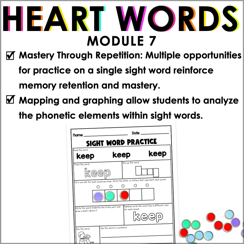 Into Reading 1st Grade Sight Word Practice Module 7 Supplement - Heart Words - Teacher Jeanell