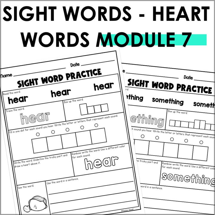 Into Reading 1st Grade Sight Word Practice Module 7 Supplement - Heart Words - Teacher Jeanell