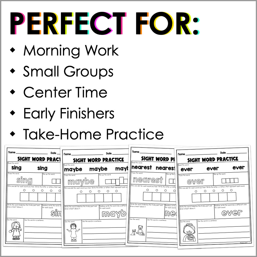 Into Reading 1st Grade Sight Word Practice Module 9 Supplement - Heart Words - Teacher Jeanell