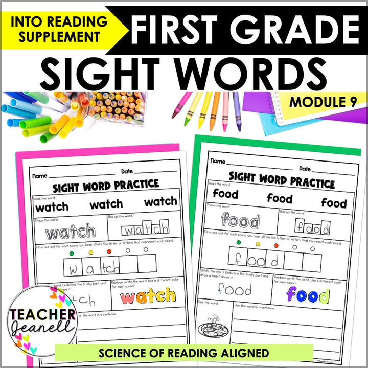 Into Reading 1st Grade Sight Word Practice Module 9 Supplement - Heart Words - Teacher Jeanell