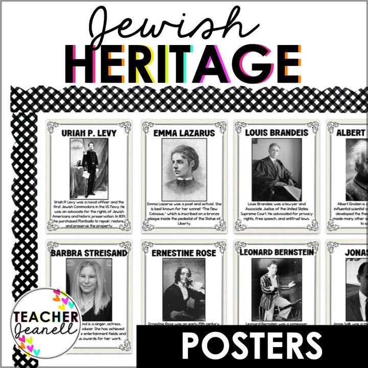 Jewish American Heritage Month Poster Set - Teacher Jeanell