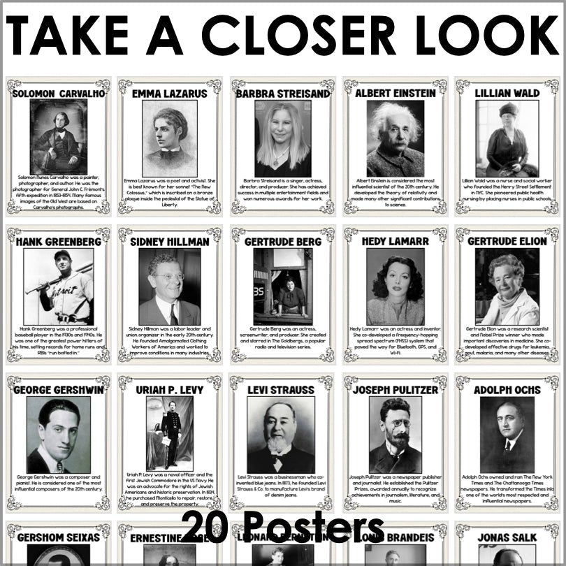 Jewish American Heritage Month Poster Set - Teacher Jeanell