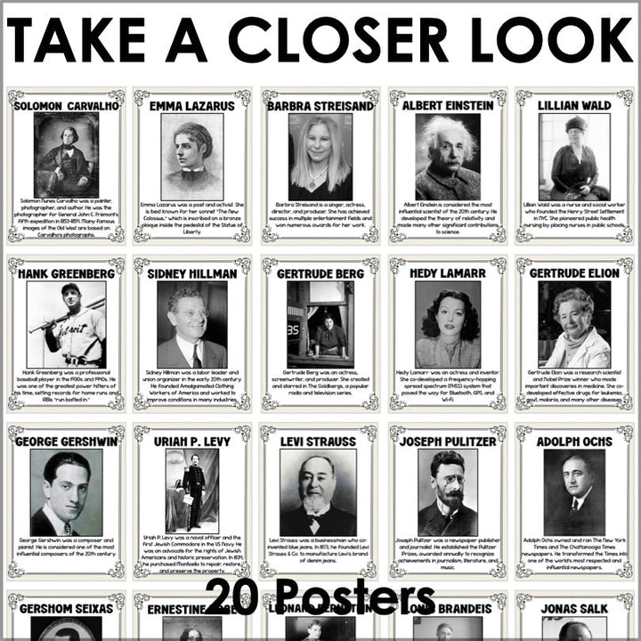 Jewish American Heritage Month Poster Set - Teacher Jeanell