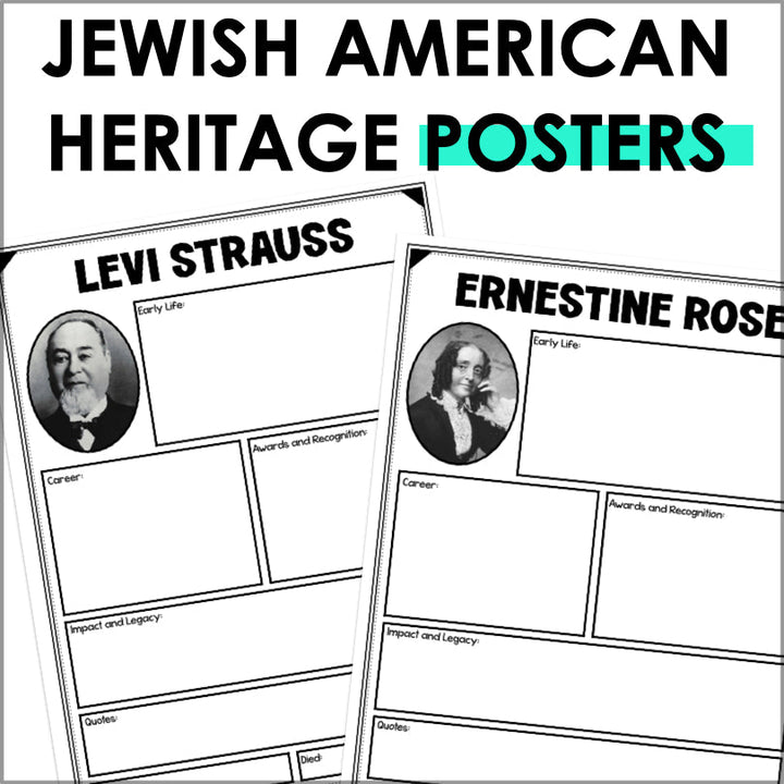 Jewish American Heritage Month Research Project - Teacher Jeanell