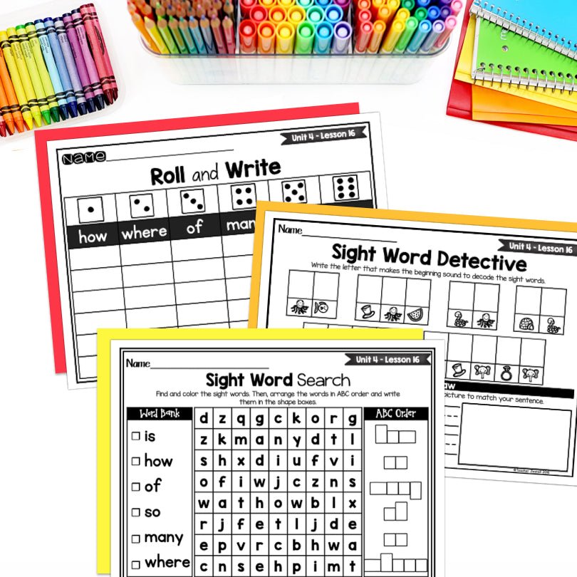 Journeys Kindergarten Sight Word Practice Unit 4 Supplement - Teacher Jeanell
