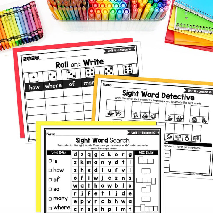 Journeys Kindergarten Sight Word Practice Unit 4 Supplement - Teacher Jeanell