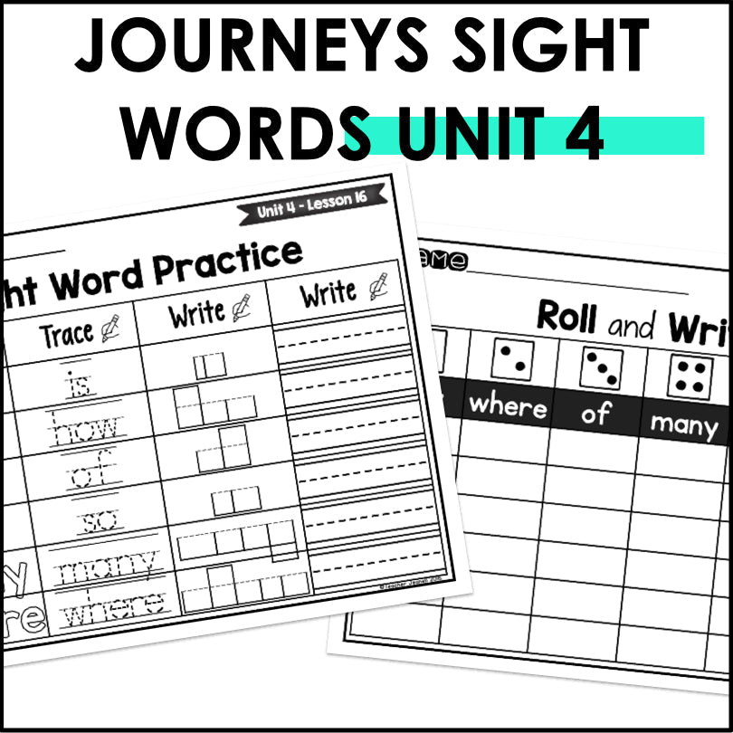 Journeys Kindergarten Sight Word Practice Unit 4 Supplement - Teacher Jeanell