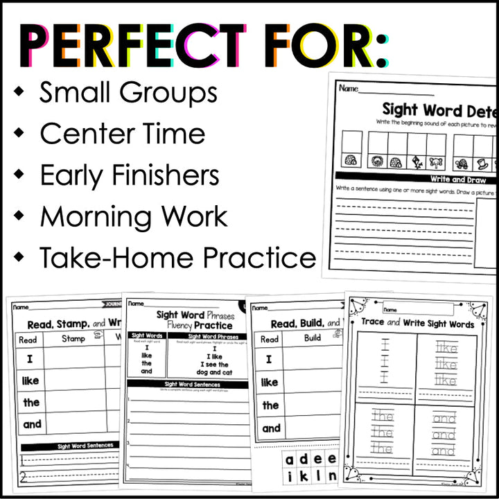 Journeys Kindergarten Units 1-3 Sight Word Practice Supplement - Teacher Jeanell