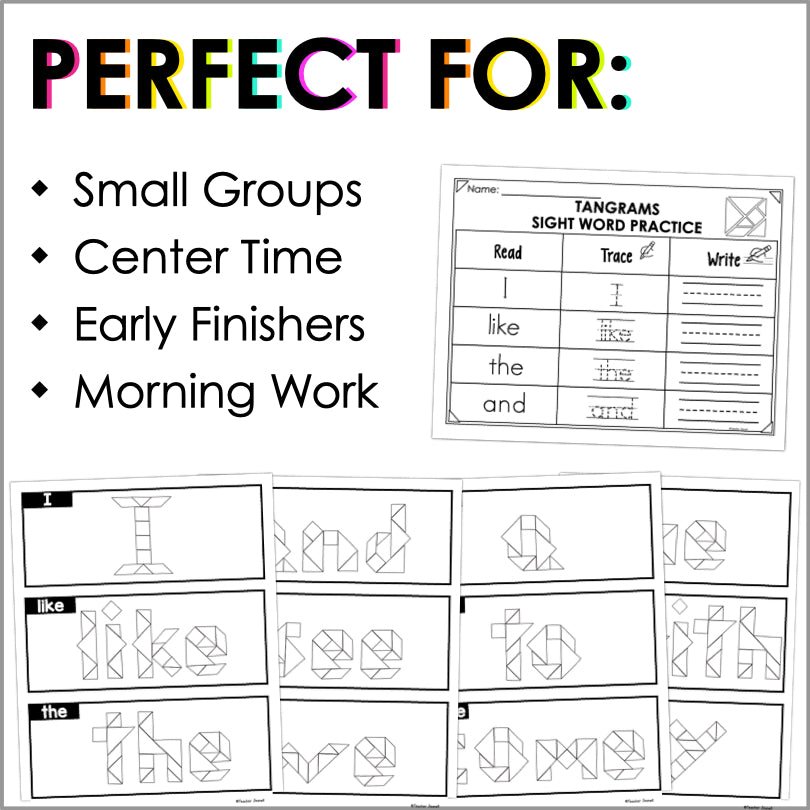 Journeys Kindergarten Units 1-6 Sight Word Tangrams Supplement - Teacher Jeanell
