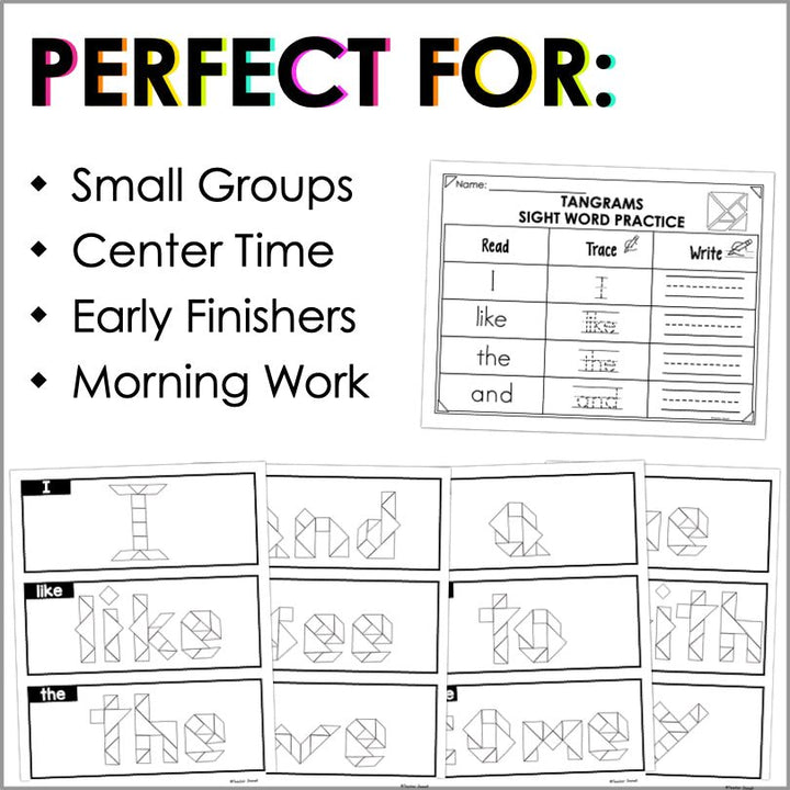 Journeys Kindergarten Units 1-6 Sight Word Tangrams Supplement - Teacher Jeanell
