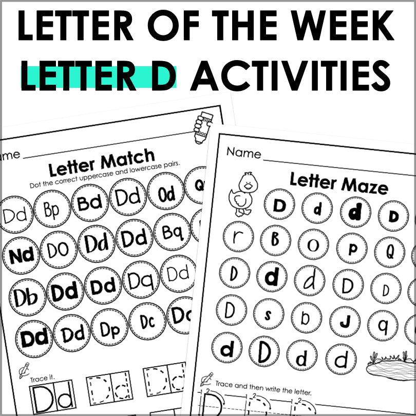 Letter D Activities | Letter of the Week Worksheets - Teacher Jeanell