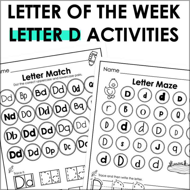 Letter D Activities | Letter of the Week Worksheets - Teacher Jeanell