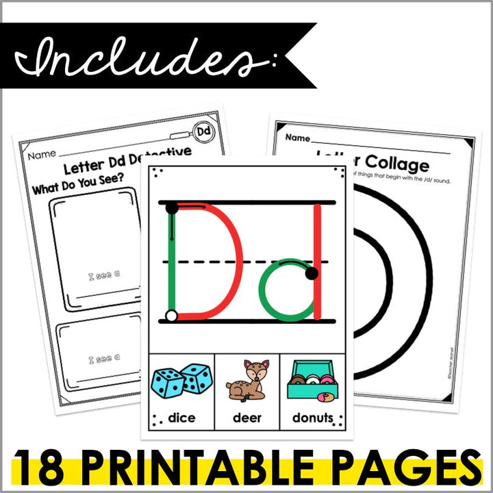 Letter D Activities | Letter of the Week Worksheets - Teacher Jeanell