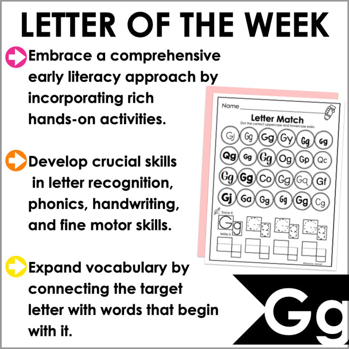 Letter G Activities | Letter of the Week Worksheets - Teacher Jeanell