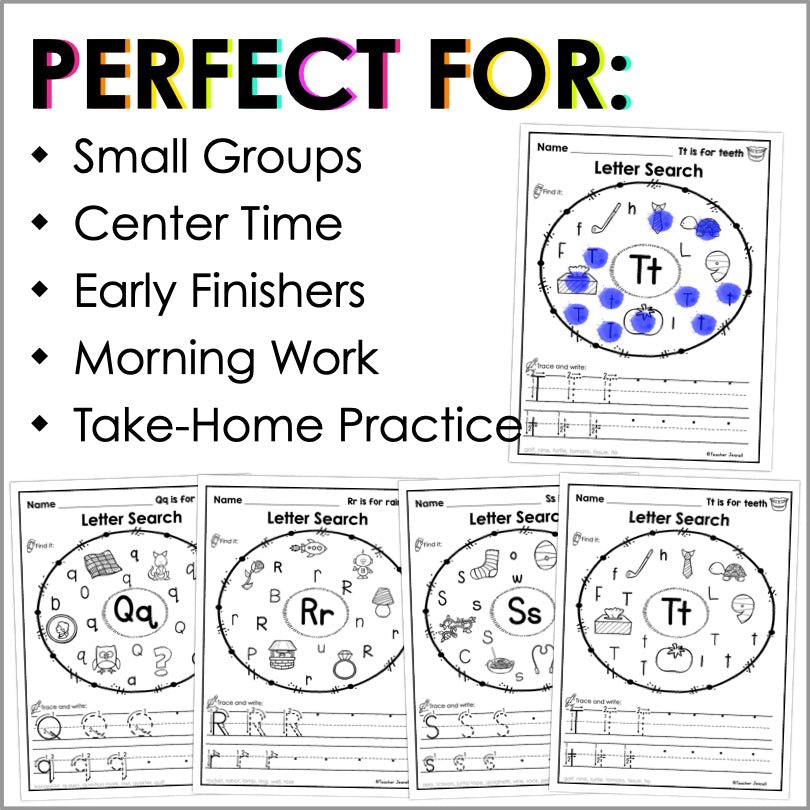 Letter Identification and Sounds Worksheets - Teacher Jeanell