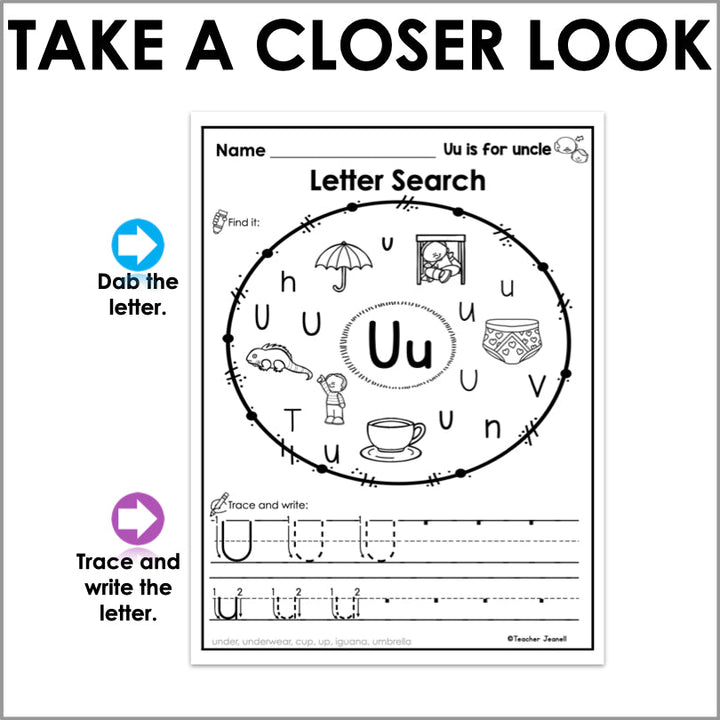 Letter Identification and Sounds Worksheets - Teacher Jeanell