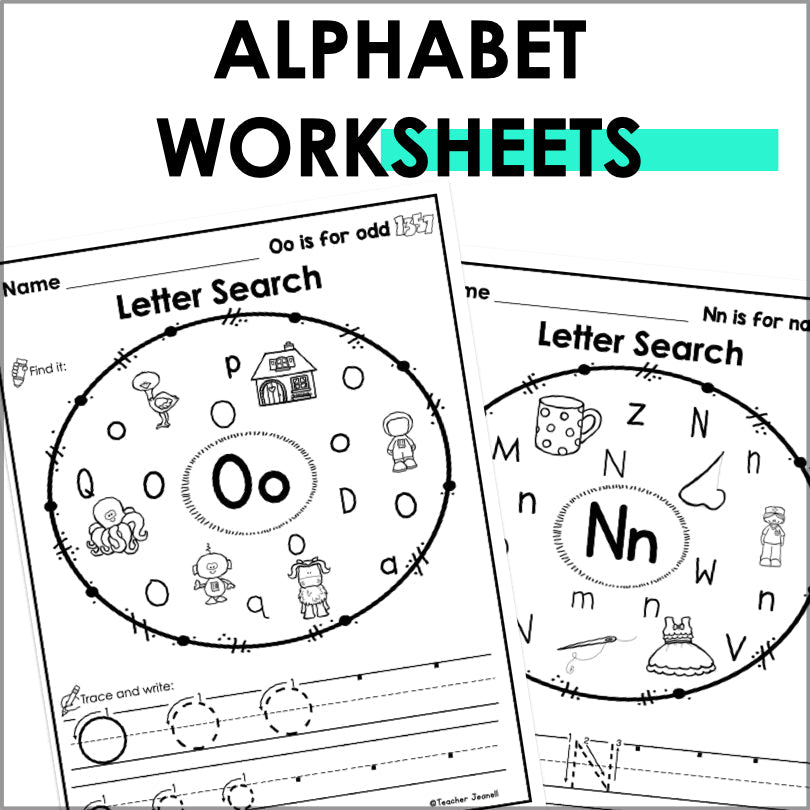 Letter Identification and Sounds Worksheets - Teacher Jeanell