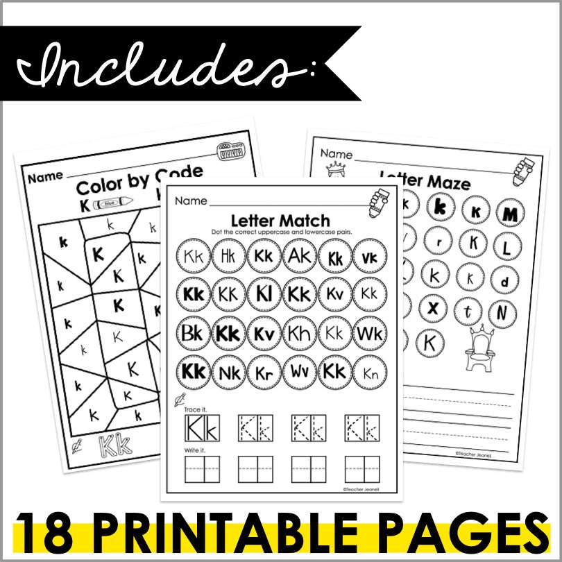 Letter K Activities | Letter of the Week Worksheets - Teacher Jeanell