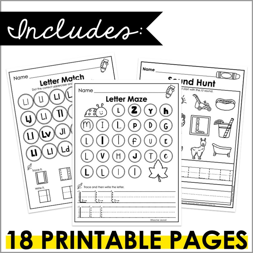 Letter L Activities | Letter of the Week Worksheets - Teacher Jeanell