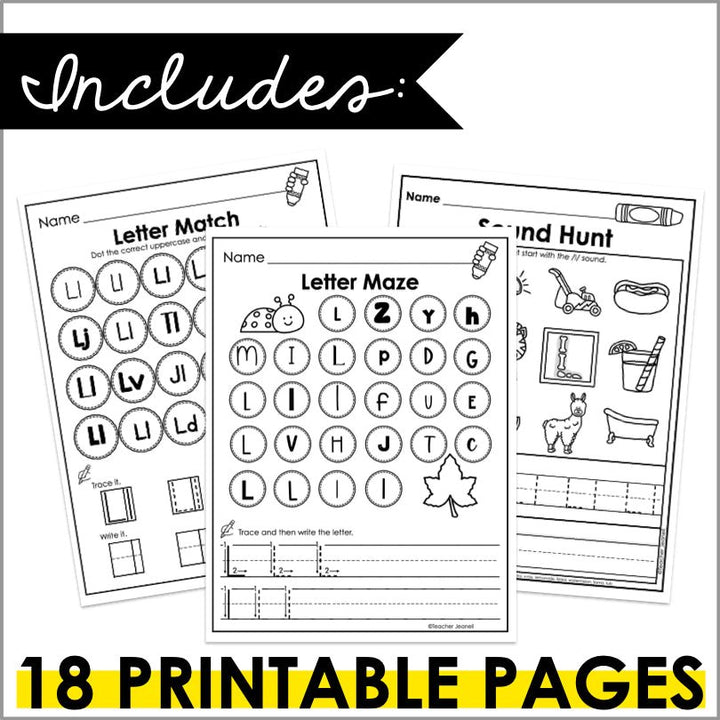 Letter L Activities | Letter of the Week Worksheets - Teacher Jeanell
