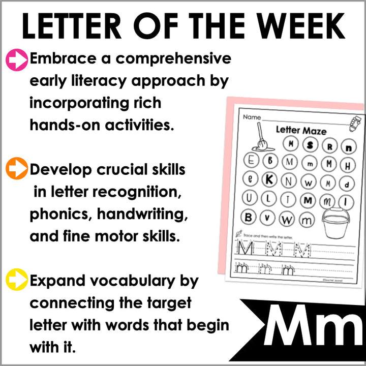 Letter M Activities | Letter of the Week Worksheets - Teacher Jeanell