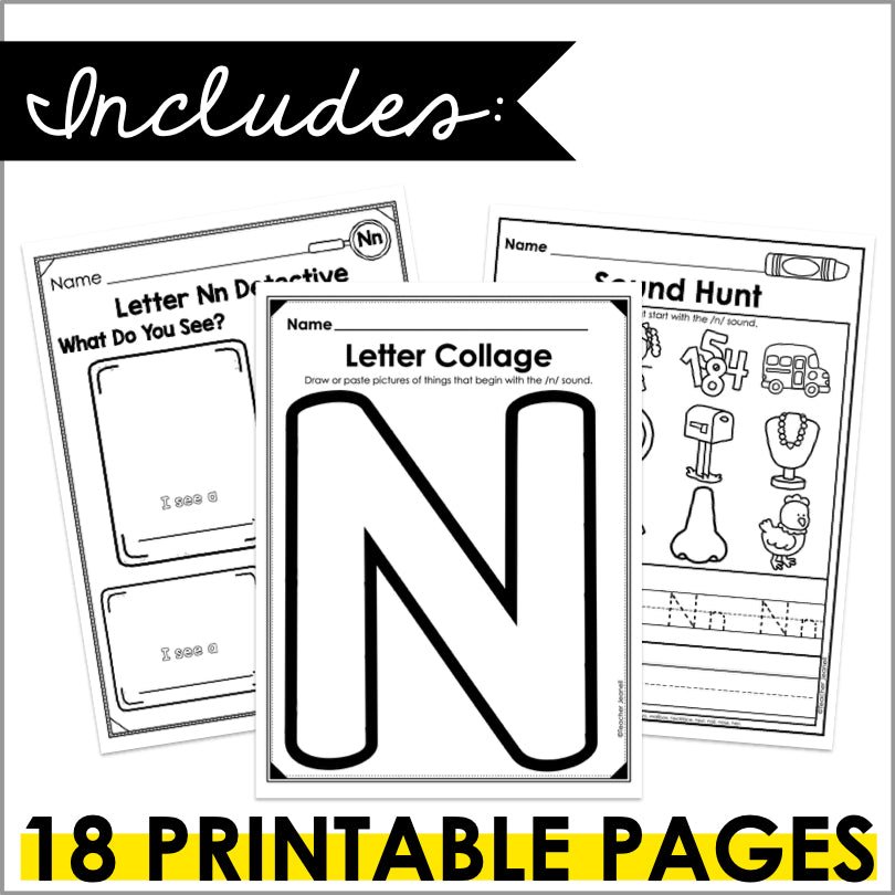 Letter N Activities | Letter of the Week Worksheets - Teacher Jeanell