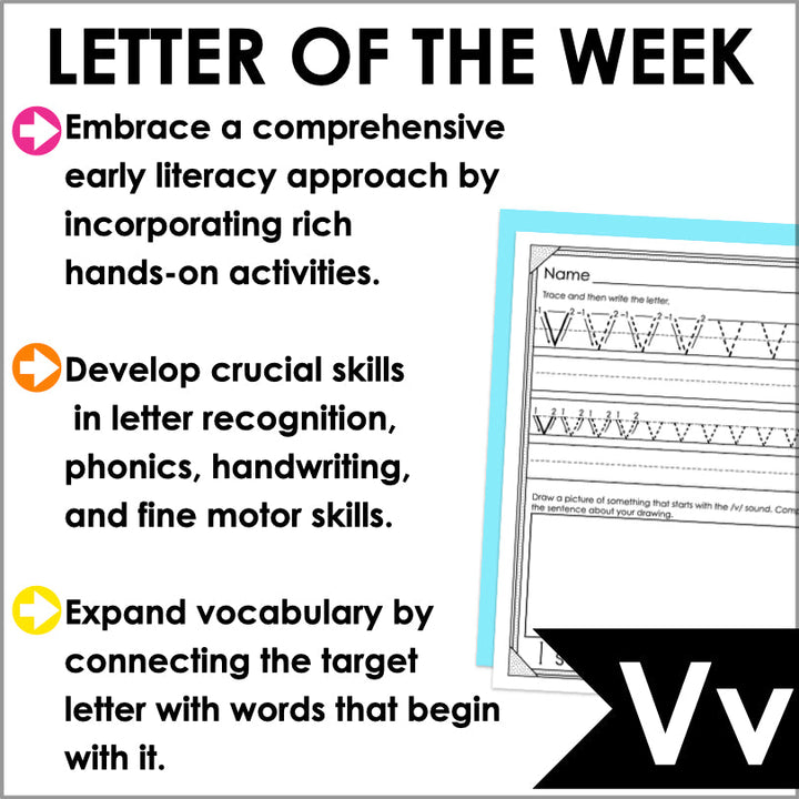 Letter V Activities | Letter of the Week Worksheets - Teacher Jeanell