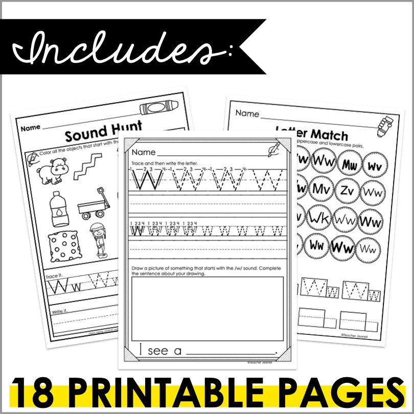 Letter W Activities | Letter of the Week Worksheets - Teacher Jeanell
