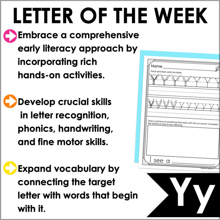 Letter Y Activities | Letter of the Week Worksheets - Teacher Jeanell