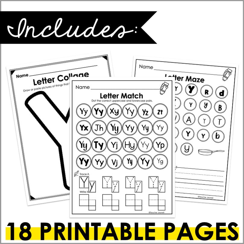 Letter Y Activities | Letter of the Week Worksheets - Teacher Jeanell