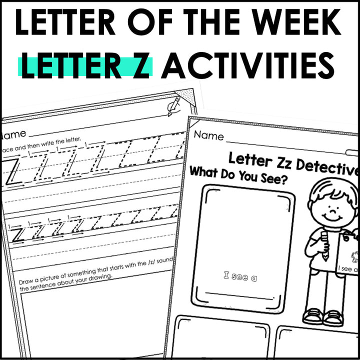 Letter Z Activities | Letter of the Week Worksheets - Teacher Jeanell