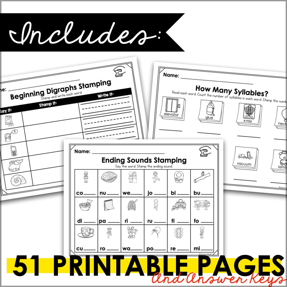 Literacy Stamping Center Bundle - Teacher Jeanell