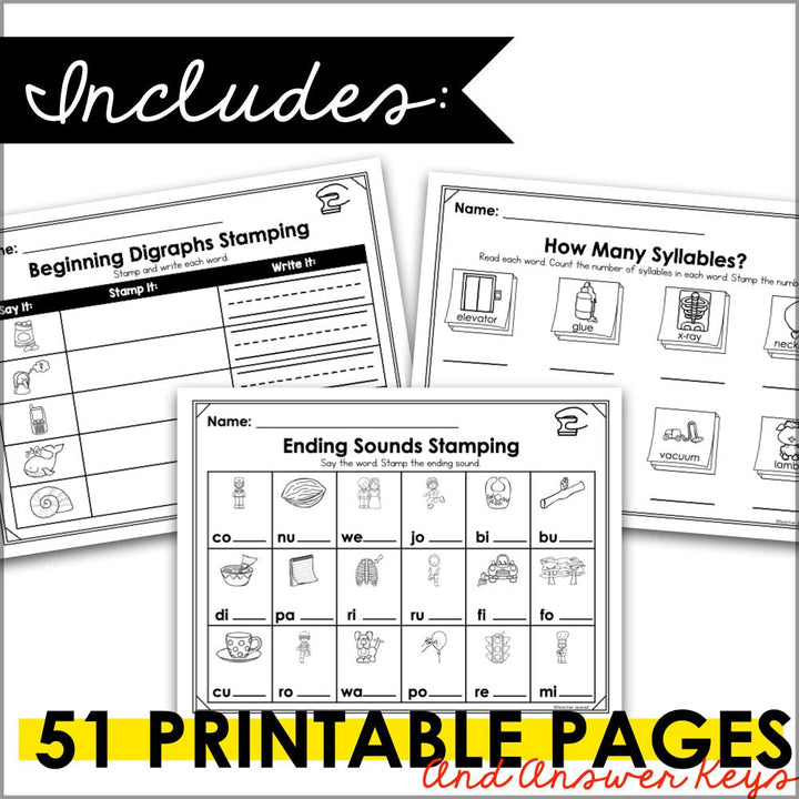 Literacy Stamping Center Bundle - Teacher Jeanell