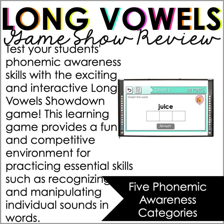 Long Vowels Powerpoint Phonemic Awareness Trivia Game - Teacher Jeanell