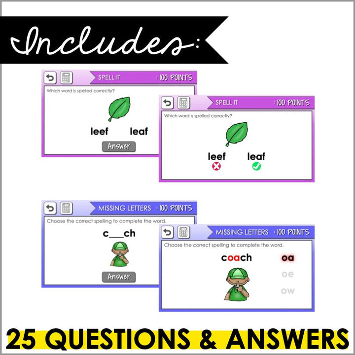 Long Vowels Powerpoint Phonemic Awareness Trivia Game - Teacher Jeanell