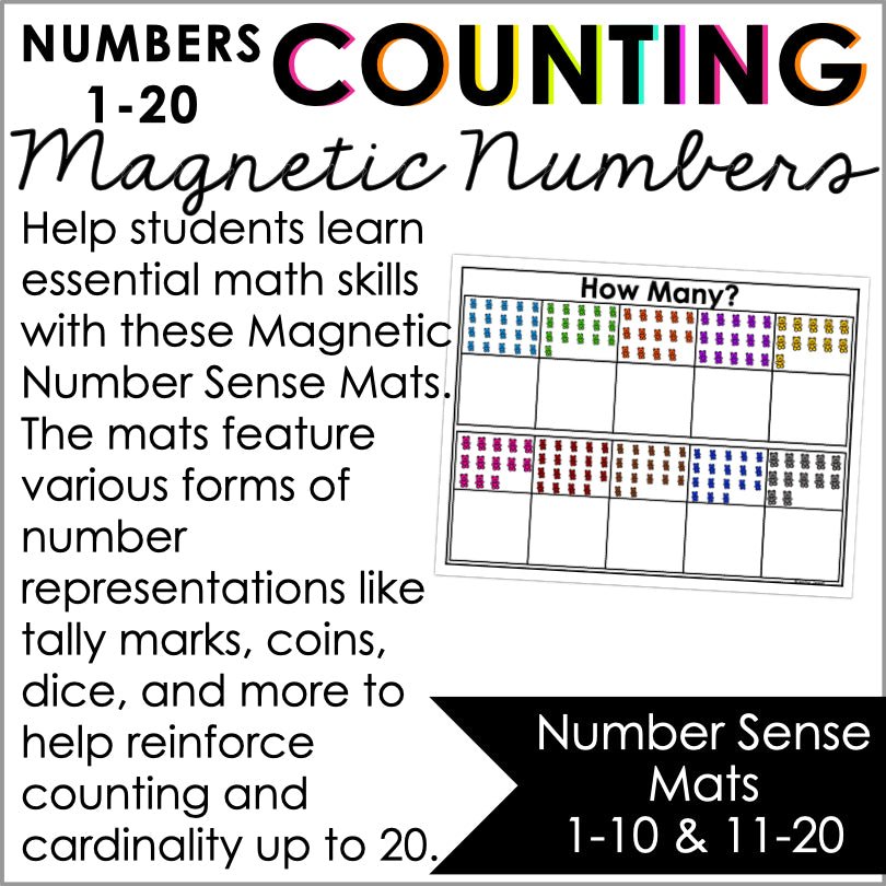 Magnetic Number Sense Mats 1-20 | Counting & Cardinality - Teacher Jeanell