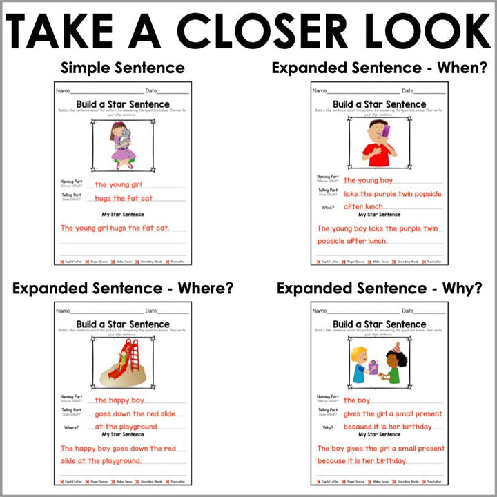 Naming and Telling Parts of a Sentence - Teacher Jeanell