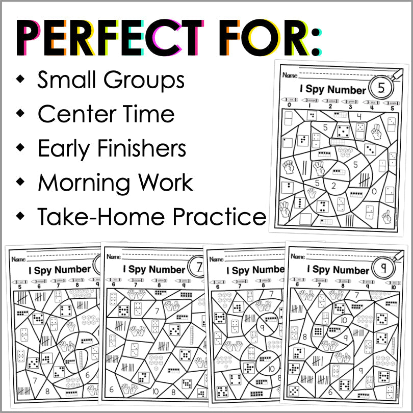 Number Sense 0-10 Color by Code Worksheets - Teacher Jeanell
