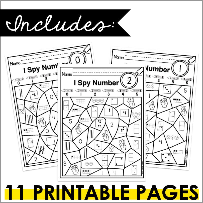 Number Sense 0-10 Color by Code Worksheets - Teacher Jeanell